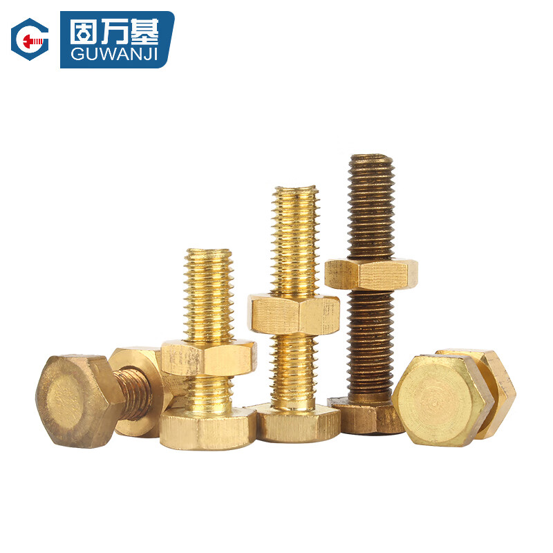 Guwanji copper screws and nuts set, external hexagonal screws, bolt cap combination screws, national standard fasteners, M5x10 5 sets