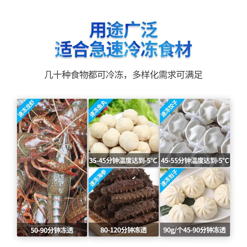 Aifeixue quick-freezer commercial air-cooled tray freezer mousse dough sea cucumber deep-frozen -45 raw embryo buns dumplings fried dough sticks seafood frozen quick-frozen -40 refrigerator vertical -45 C 10-tray quick-freezer (luxury model)
