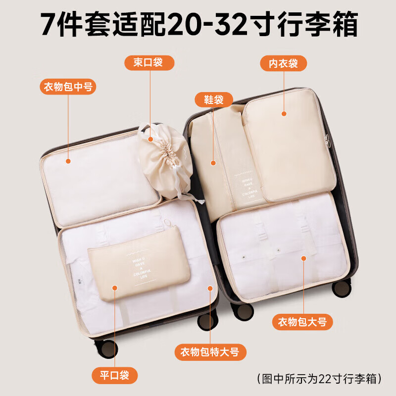 Baicaoyuan Travel Storage Bag Suitcase Storage Bag Business Travel Clothes Underwear Necessary Organizing Bag Packaging Bag White