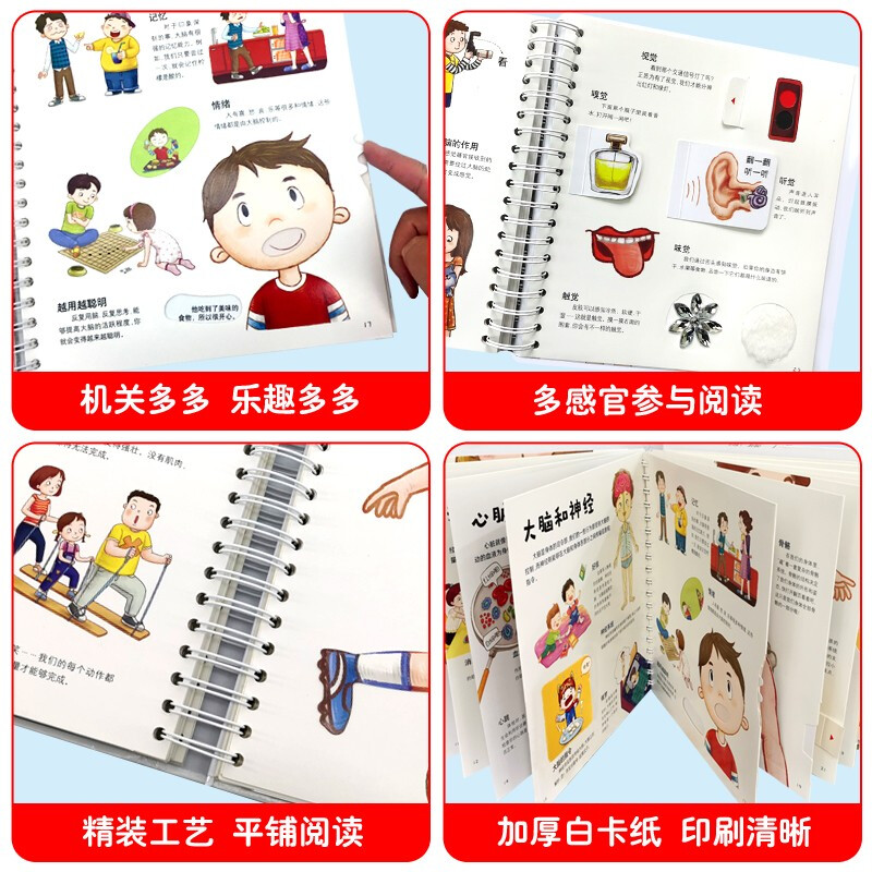 Little Stupid Bear Our Body Yang Muzhi, Editor-in-Chief of Encyclopedia of China Interactive Science 3D Book Safety Enlightenment Education Children's Flip Book Revealing the Secret of the Body Picture Book New and Old Covers Randomly Shipped (Green Printing of China Environmental Labeling Products) Summer Reading Extracurricular Books Extracurricular Summer Independent Reading Holiday Readings Money Saving Card