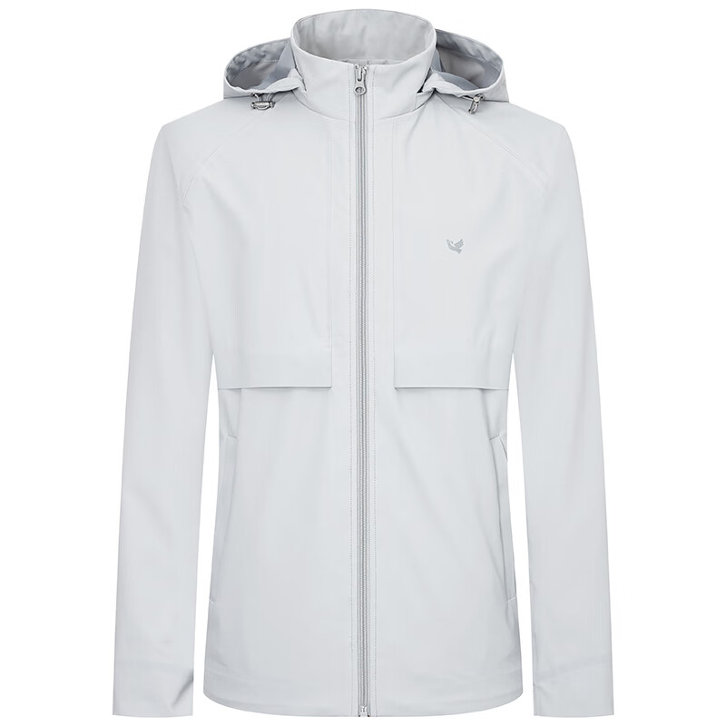 Announcement Bird Jacket Men's Three-Proof Technology Fabric Business Casual Zipper Jacket Commuting Youth Top Men Gray XL -50(180/100)