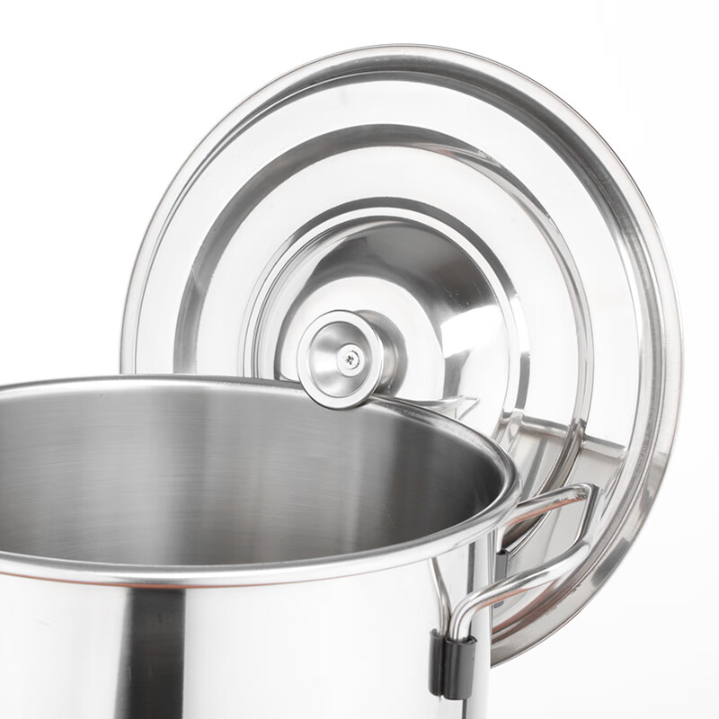 JOBO commercial soup bucket thickened stainless steel bucket with lid 30cm storage bucket oil water rice noodle bucket slant bucket