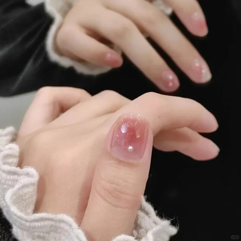 Beauty Language Manicure Patch Wearable Nails (Merren Tears) Short Fake Nails Jelly Glue Removable Tool MF8656