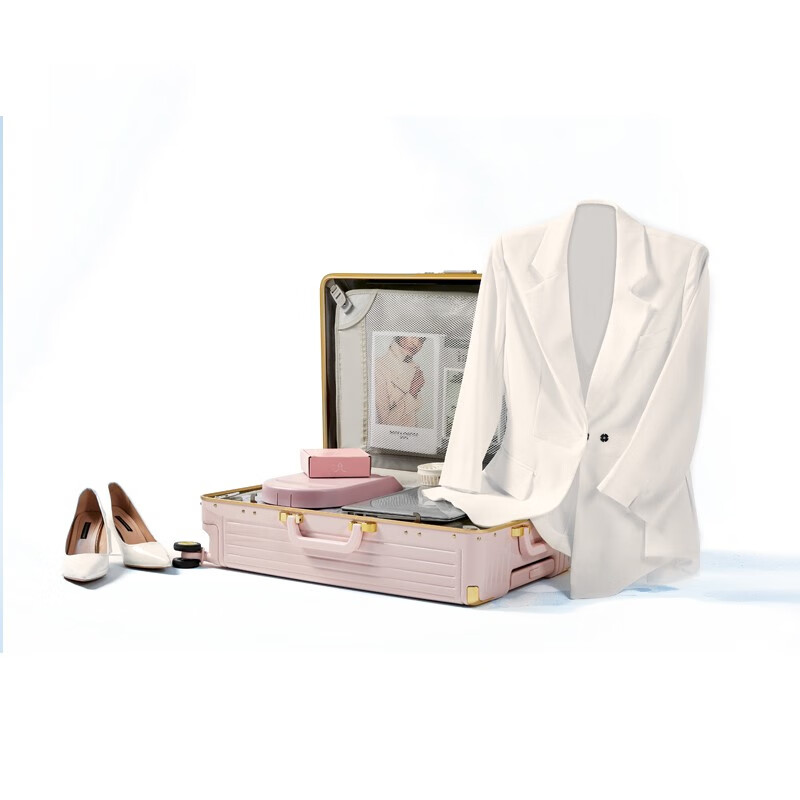 Ginza Hello Kitty co-branded high-looking aluminum frame box Chinese Valentine's Day gift universal wheel large capacity suitcase crystal powder-butterfly perfume 20 inches