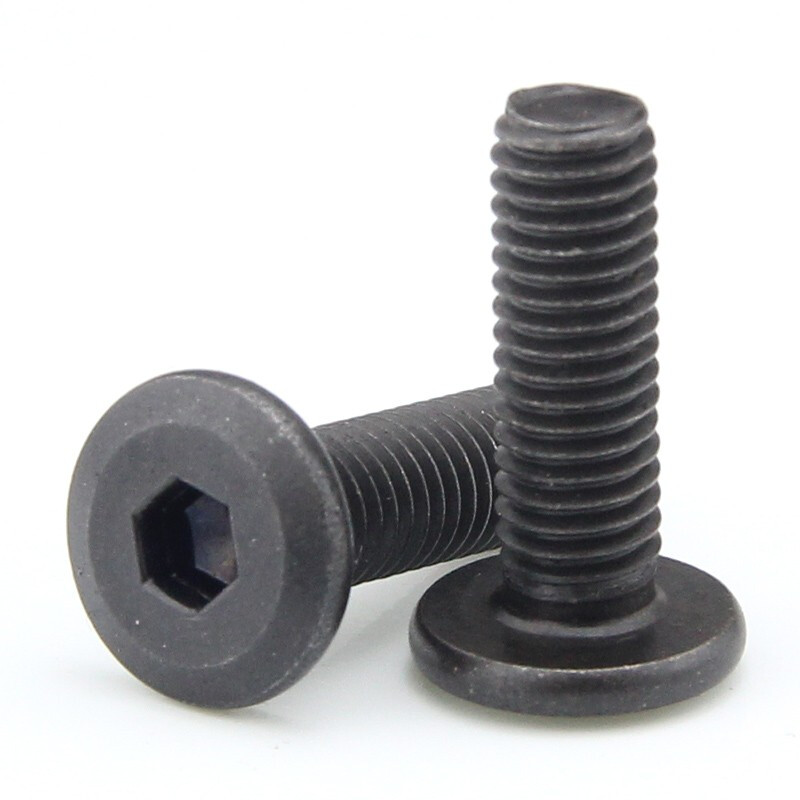 Haodong black furniture oblique large flat head hexagonal screws children's bed flat round head flat head edge bolts M3M4M5M6M8 8*20 10 pieces