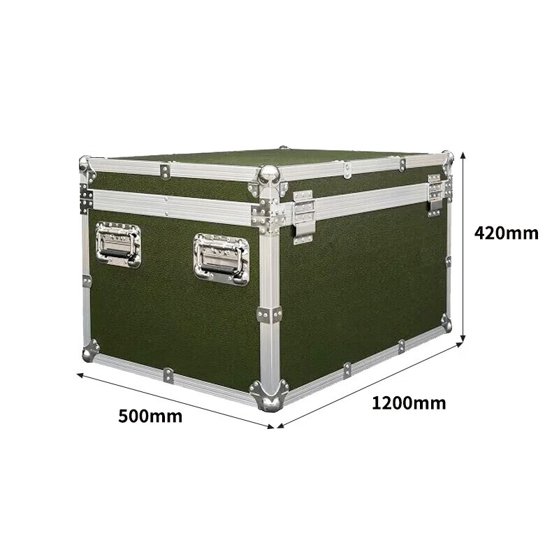 Jingsheng Fengbo military green aluminum alloy material box aviation instrument equipment box material storage box tool equipment storage box transportation turnover box can be customized 1200*500*420MM