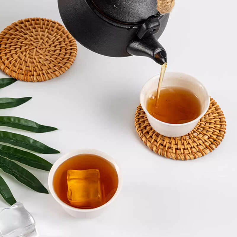 Starson rice husk disposable water cup Kung Fu tea cup small portable tea set office home drinking tea cup thickened rice husk tea cup 50 pieces