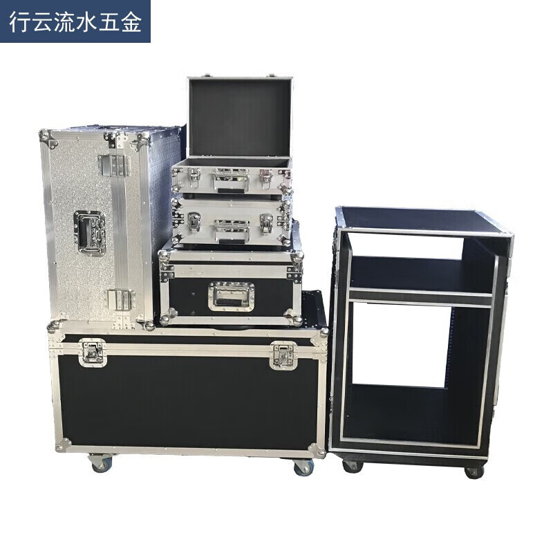 Chuangli Heng aviation case customized aluminum alloy instrument equipment case trolley case large display tool box aluminum case black outer diameter 80*50*50 excluding wheel height wheel height 1