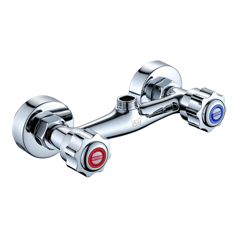 Jieguan mixed water valve hot and cold faucet double switch shower head household concealed bathroom bath electric water heater double control shower set B