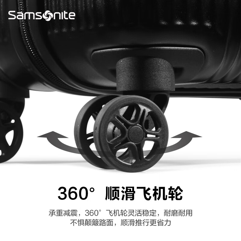 Samsonite luggage trolley case, lightweight universal wheel hard case, fashionable suitcase for men and women\DK7*63001 DK7-Black|Matte matte surface 20 inches|2.78kg|Capacity 36L|No side handles