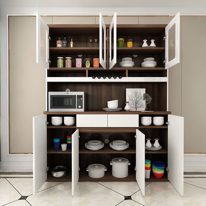 Luo Jiju 2026 modern minimalist sideboard new Chinese style wine cabinet multi-function microwave cupboard living room storage cabinet tea cabinet double layer 1.8 meters