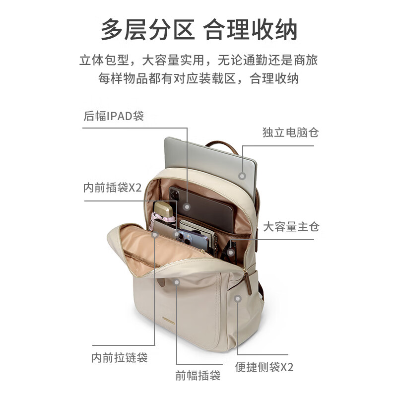 Golf (GOLF) Backpack Women's 14/15-inch Laptop Bag Huawei Travel Backpack School Bag Business Trip Gift for Girlfriend