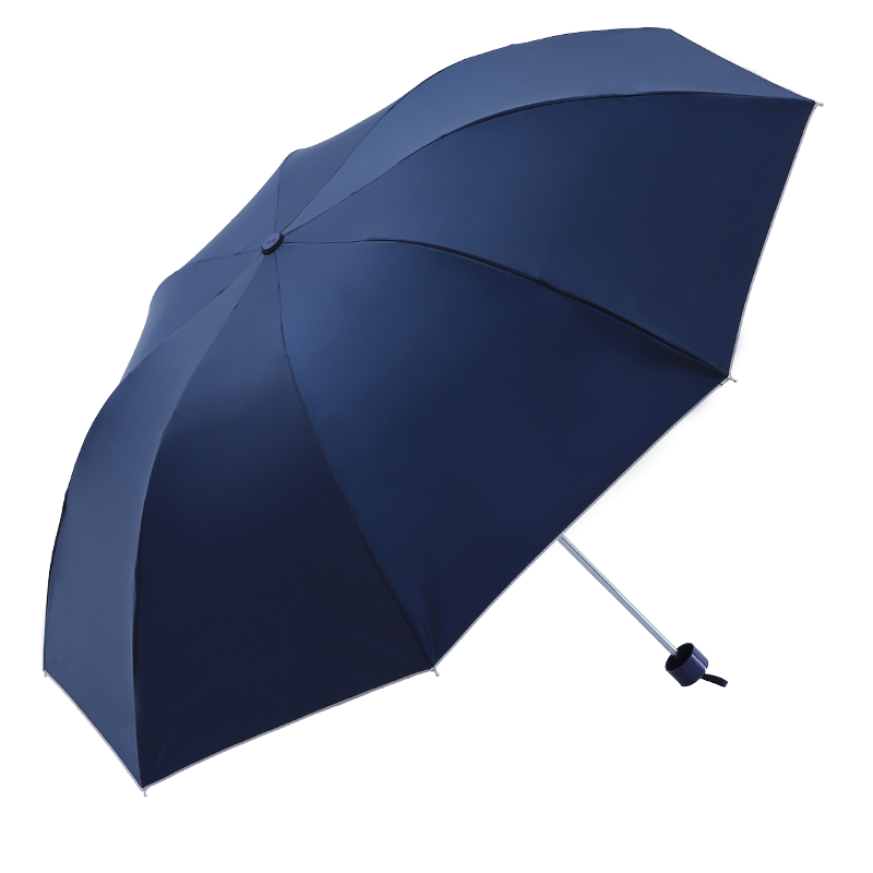 Paradise Paradise Umbrella, sunny or rainy, folding umbrella for women and men, customized advertising umbrella with printed logo, sunscreen umbrella, sunny or rainy umbrella, sunshade, navy blue (336T silver plastic model, diameter 99cm), 8 ribs