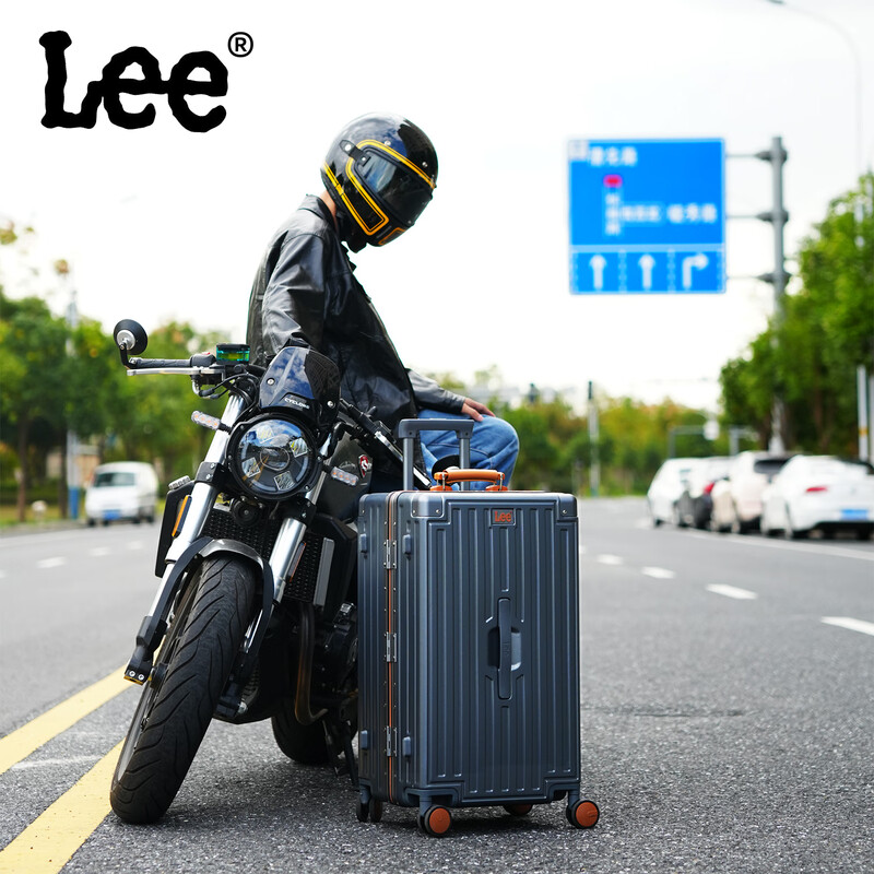 Lee trolley case 26-inch thickened large-capacity suitcase for women 20-inch suitcase 2026 new password boarding case for women and men gun gray PC box 28-inch upgraded version thickened and enlarged