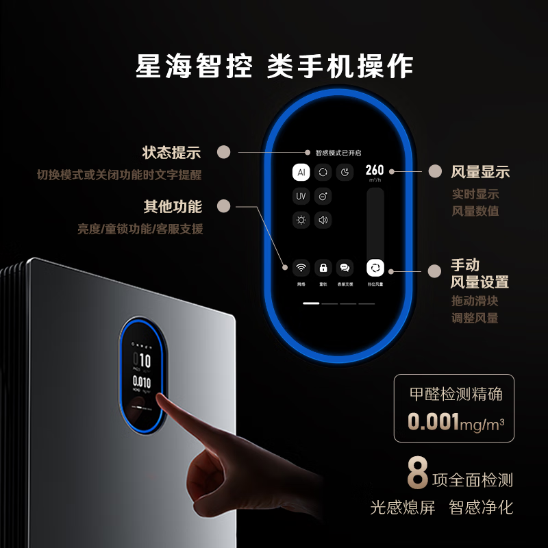 352 air purifier removes formaldehyde, removes bacteria, cat hair, pet odor, TVOC, pollen allergy removal certification, new house household tower double fan Z90, national subsidy for home appliances