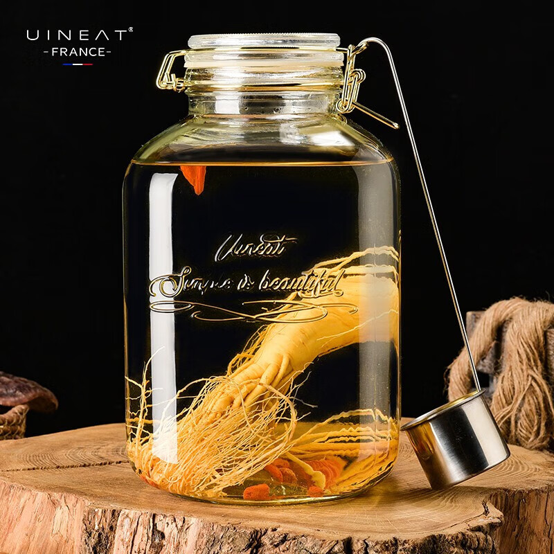 Youyi (UINEAT) glass wine bottle, sealed jar, home brewing jar, 10 catties wine container, bottle