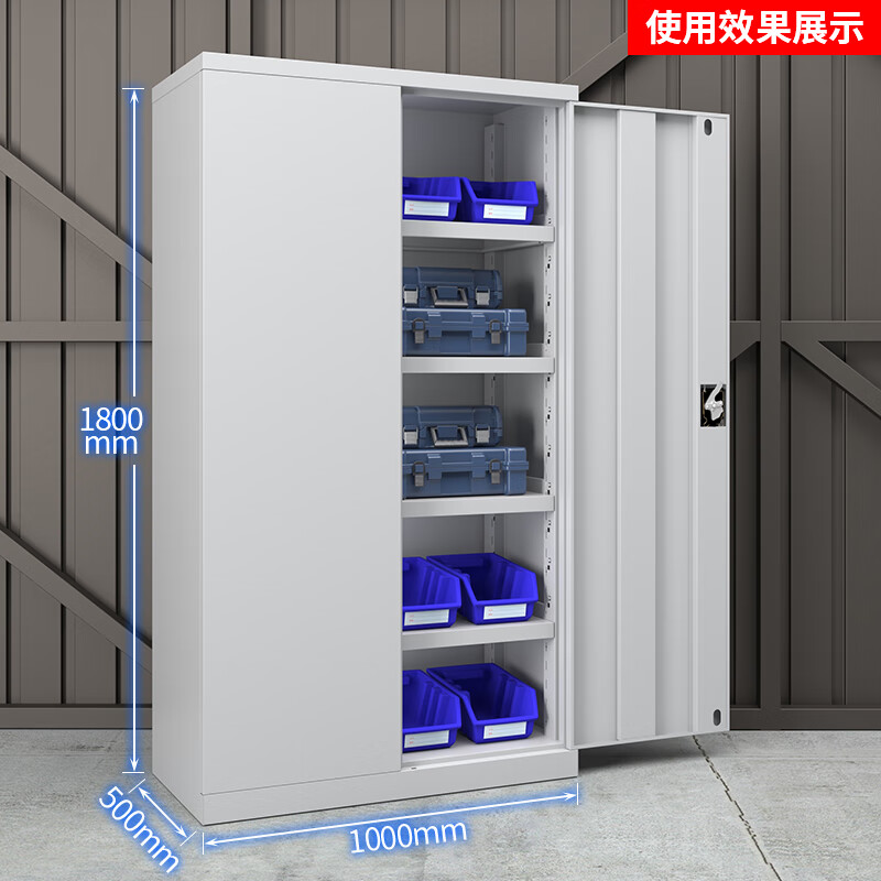 Thickened hardware industrial-grade heavy-duty tool cabinet workshop factory storage with hanging plate split mobile storage storage cabinet gray and white tool cabinet 5 layers thickened