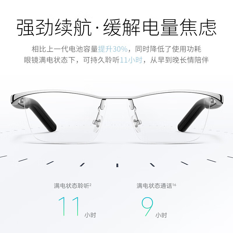 Huawei Smart Glasses 2nd Generation Smart Broadcasting Voice Portable Assistant 4th Generation Call Noise Reduction Open-back Earphone Stereo Fashion 4 Suitable for Harmony OS System MT33 Bright Black Square Half Frame - Interchangeable Myopia Lenses No Prescription Official Standard 丨 Free Gift Pack upon Order