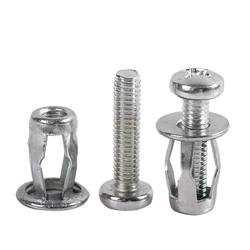 Deqi petal expansion nut lantern nut hollow iron plastic iron plate screw 5*25mm (pack of 10)