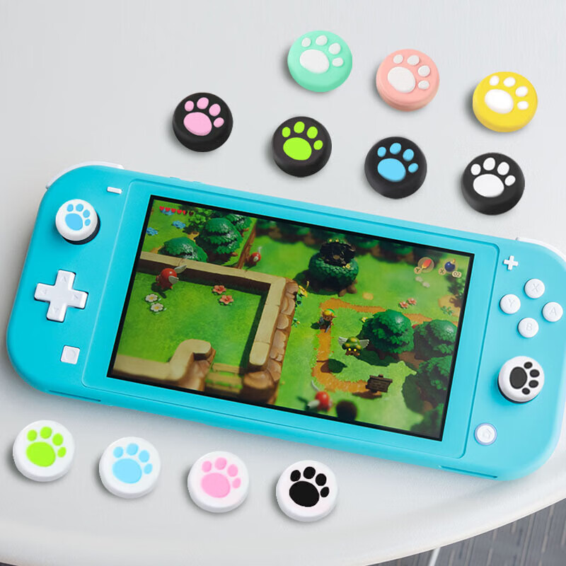 Jingdong Express Free Shipping | Joycon controller cap cat claw cap rocker cap Nintendo switchjoycon button NS controller silicone cover oled white background black claw pair Joy-con rocker cap