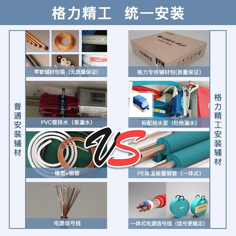 Gree (GREE) central air conditioner, one-to-one duct machine for living room home, new level of energy efficiency, full DC variable frequency heating and cooling, hidden embedded air conditioner, rough room hardcover room card machine, 2 horses, first level energy efficiency K+pro package installation S level service