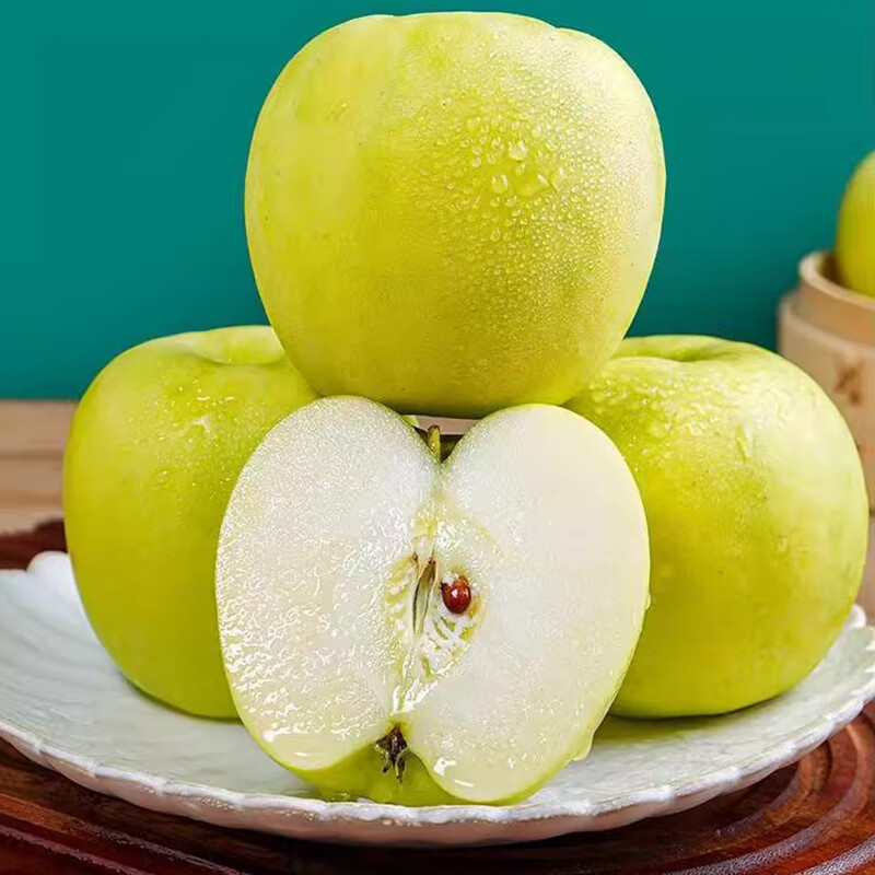 Shuaidui Shaanxi Baishui Ruixue Apple Authentic 2025 Season Fresh Crisp Sweet Fragrant Green Apple Premium Fruit Gift Box Full Box Gift Box 12 Pieces Double A-Grade Large Fruit (About 6 Jin)