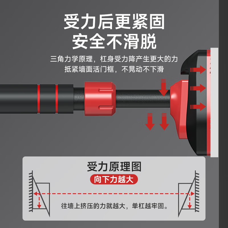 DVP wallpaper horizontal bar indoor pull-up device household horizontal bar punch-free wall anti-slip boom home fitness horizontal bar installation distance 96-130cm self-locking anti-falling