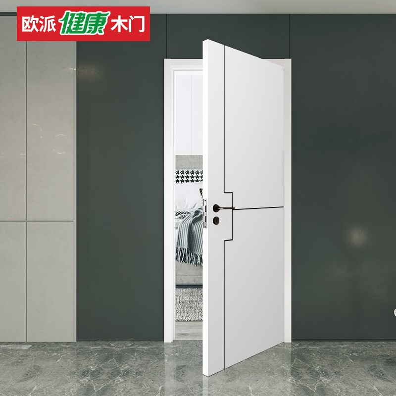 Oppe wooden door solid wood door bedroom door interior door solid wood painted door 55 thickness new Chinese style can be customized OPMA-5003Z pure white