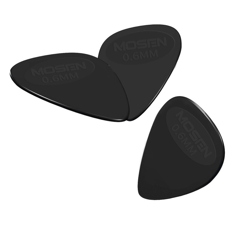 MOSEN B01 guitar picks, flexible matte black, standard thickness 0.6 mm, original picks, 10 pieces