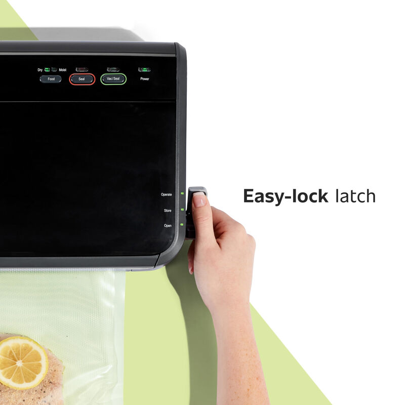 FoodSaver vacuum sealing machine, food preservation, dry and wet food sealing, household use, transformer required