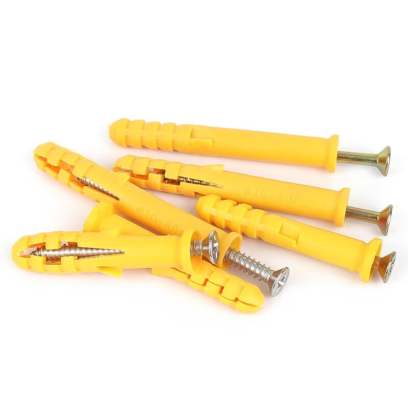 Bingyu small yellow croaker plastic expansion tube expansion screw rubber plug bolt expansion plug self-tapping screw set 6*40mm (60 sets) BH-213
