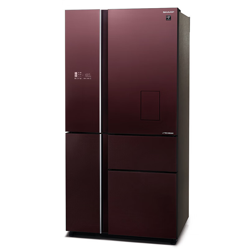 Sharp imported whole machine, five-door Japanese-style multi-door 657-liter large refrigerator, PCI plasma cluster technology, dual odor removal, independent greenhouse, automatic ice making SJ-DX80A-RD