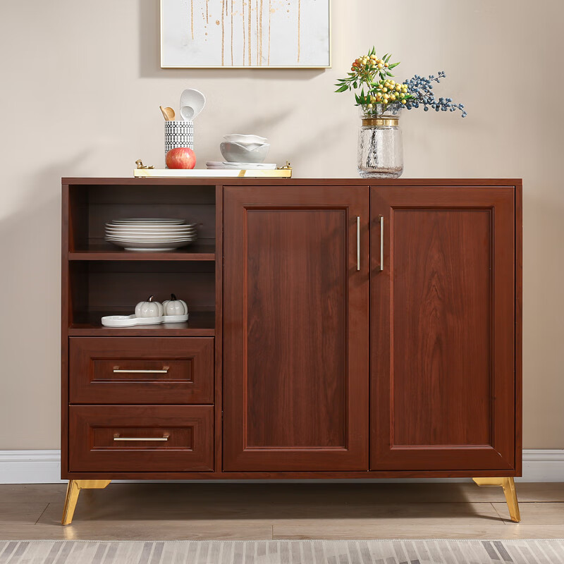 Wuyan Chinese style all-aluminum sideboard home multi-functional kitchen cupboard storage cabinet wine cabinet waterproof sun protection balcony cabinet length 220 width 40 height 100CM X walnut single door