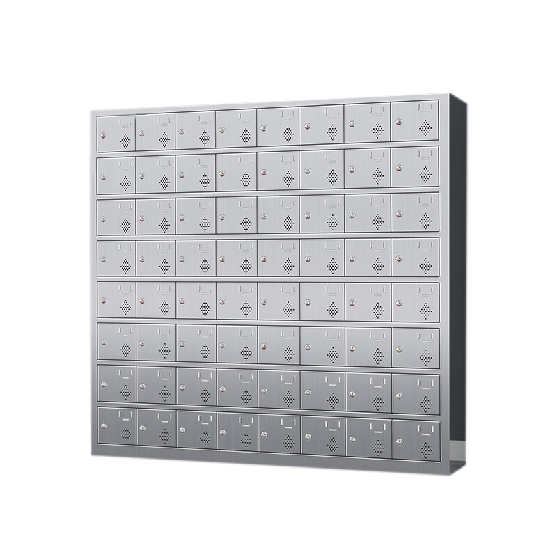 Zhoubang 201 stainless steel sideboard cupboard hospital school canteen restaurant multi-door plate cabinet staff shoe cabinet locker lunch box locker 64 door cupboard key door