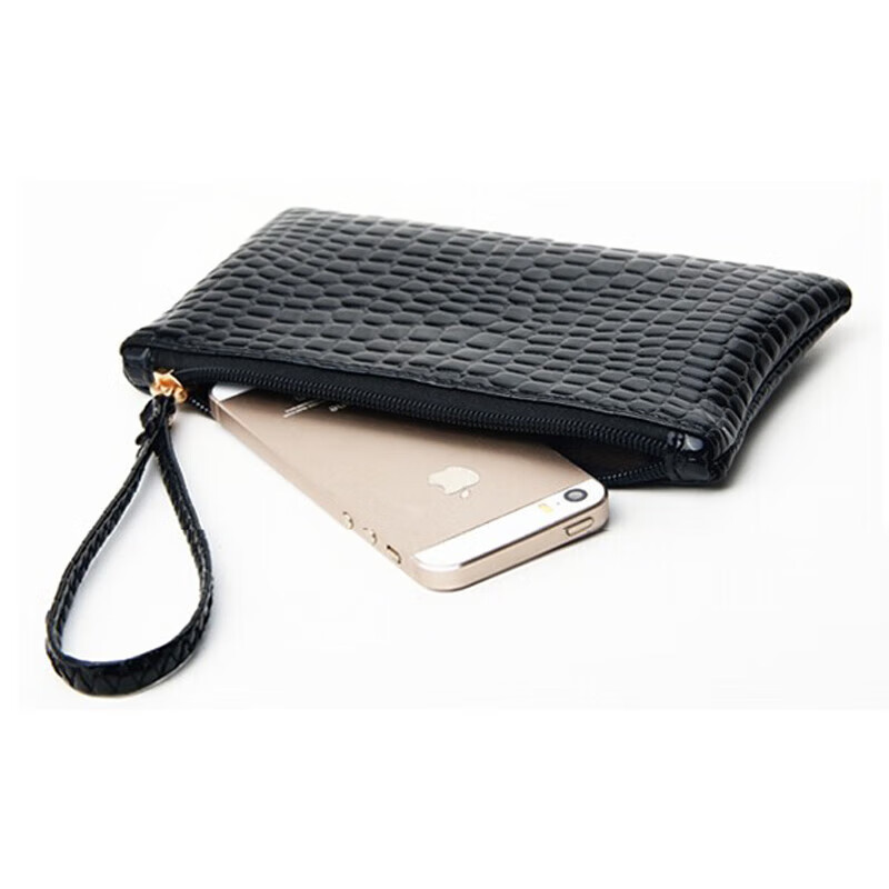 Women's Wallet Long Zipper Mobile Phone Bag 2024 New Fashion Coin Purse for Girlfriend's Birthday Gift Black