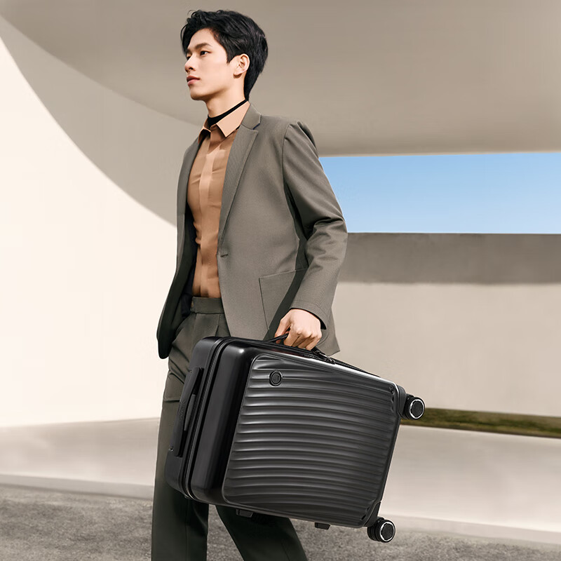 Hermes Shunshun suitcase men's 20-inch trolley case before boarding business trip multifunctional password box for women black