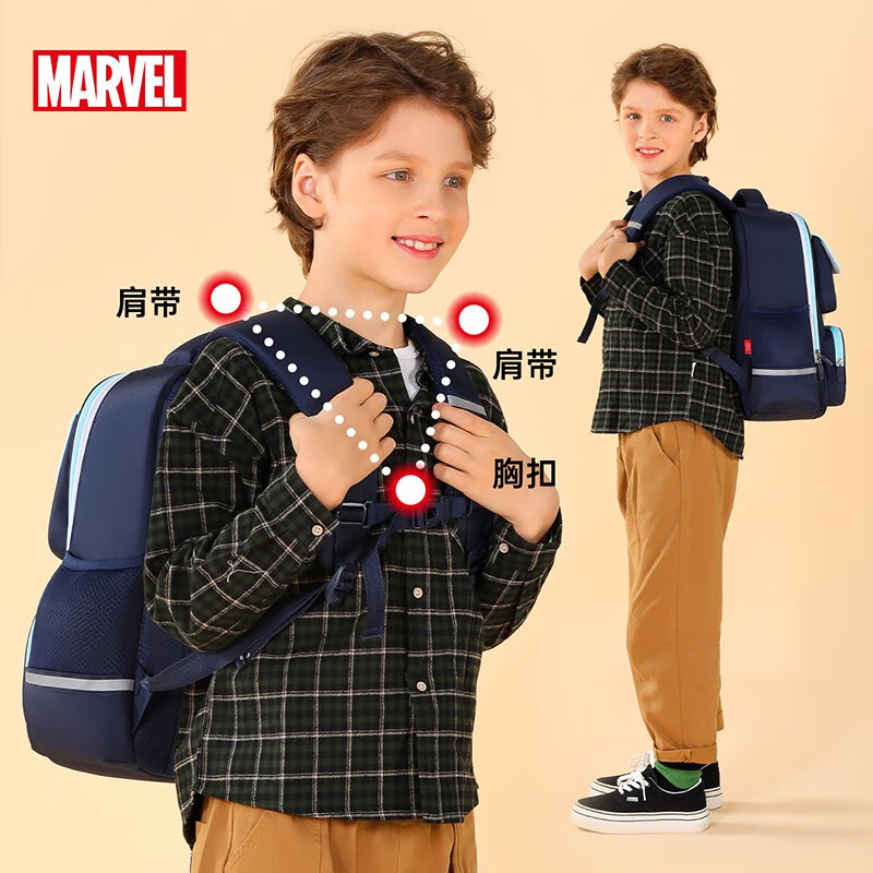 Disney schoolbags, primary school children's schoolbags, 1-3 grade schoolbags, large-capacity burden-reducing schoolbags, high-looking backpacks for boys and girls, US team