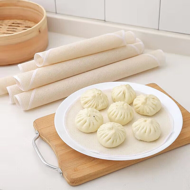 Jimang (JIMANG) steamer cloth steamer mat household non-stick cotton gauze steamed buns bun drawer cloth round steaming cloth 10 pieces 28cm steamer mat 10 pieces durable non-stick pan