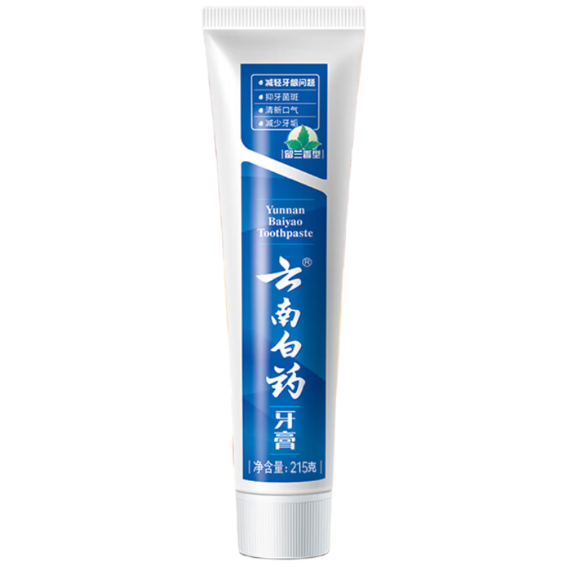 Yunnan Baiyao Classic Series Toothpaste Strengthens Teeth and Protects Gums, Fresh Breath Spearmint 215g Single Pack