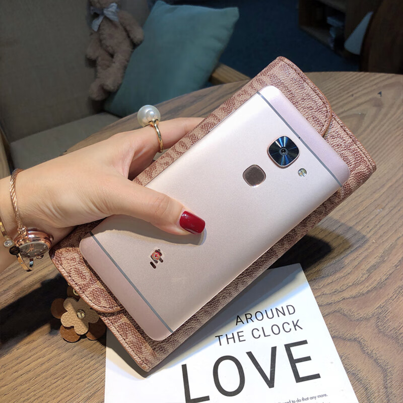 Sephoron New Year Large Capacity Hand Wallet for Women, 2026 New Style with Genuine Leather Wallet, Enlarged Mobile Phone Banknote Clip, Brown DC5A561405