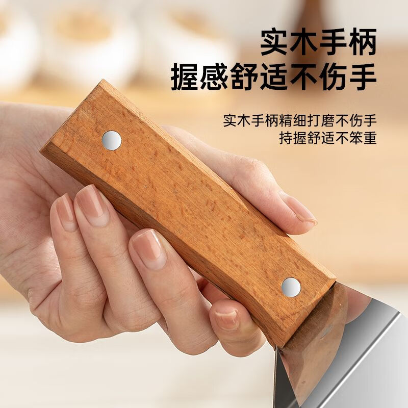 YWZR new watermelon cutting tool stainless steel fruit quick dicing and splitting device watermelon special knife meat removal tool 2 pack wooden handle stainless steel watermelon cutter