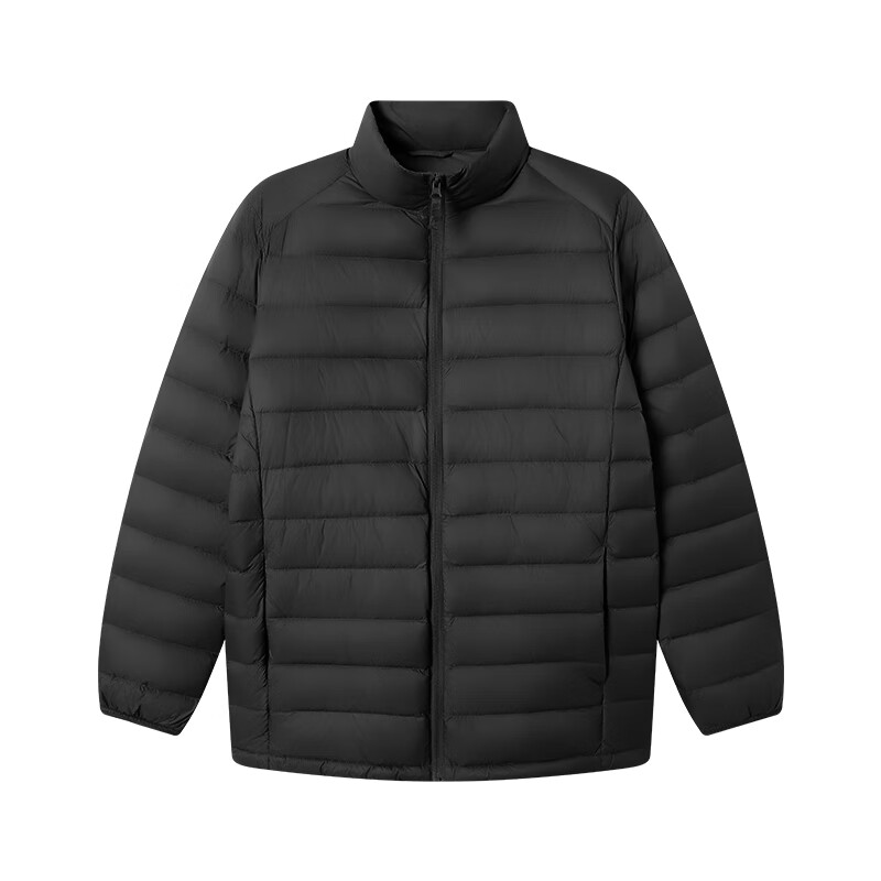 Made in Tokyo air+ zero pressure rib down light down jacket men's winter 90 duck down stand collar obsidian black XL
