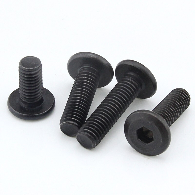 Haodong black furniture oblique large flat head hexagonal screws children's bed flat round head flat head edge bolts M3M4M5M6M8 8*20 10 pieces