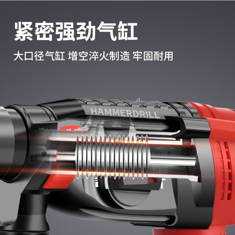 Xingsheng High Power Brushless Rechargeable Electric Hammer Lithium Electric Impact Drill Concrete Electric Drill Multifunctional Heavy Duty Household Electric Pickaxe Three Uses Brushless Heavy Duty Industrial Three Uses 15 Sections Two Electricity + Accessories