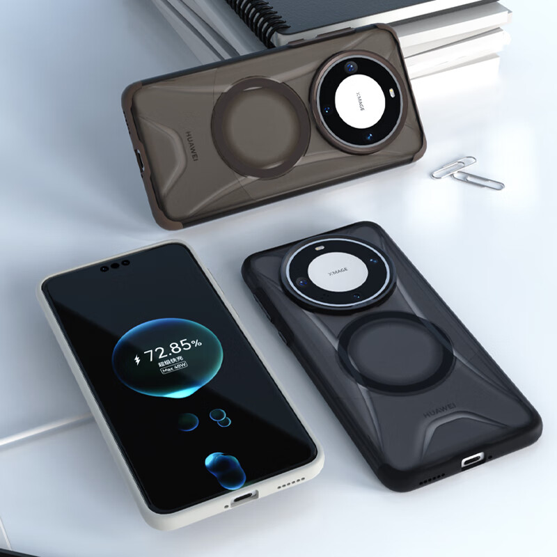 90% new Mr. Blue Ape, suitable for Huawei mate60pro mobile phone case, HUAWEI mate60pro+ protective cover, Xingji magnetic charging protective case-retro brown