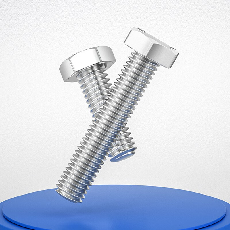 Bingneng UNC/UNF British and American external hexagonal screws fine tooth external hexagonal bolts extended 304 stainless steel screw screw 7/8-9*2 1 piece