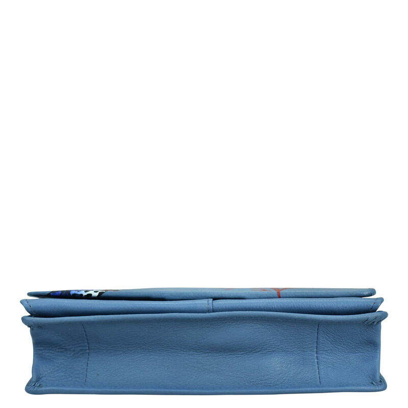 Anna by Anuschka Wallet Women Leather Hand Painted Leather Organizing Wallet Sapphire