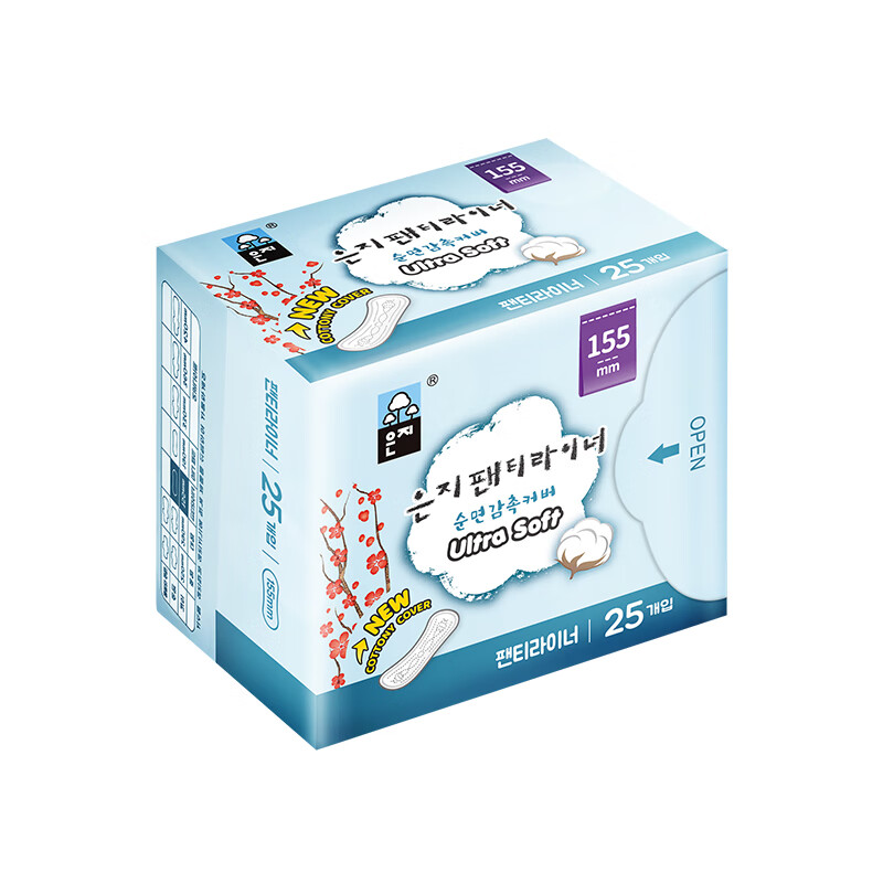 Enzhi South Korea imported sanitary pads 155mm 25 pieces, light and breathable, no wings, small amount, cloud-like skin-friendly aunt wipes