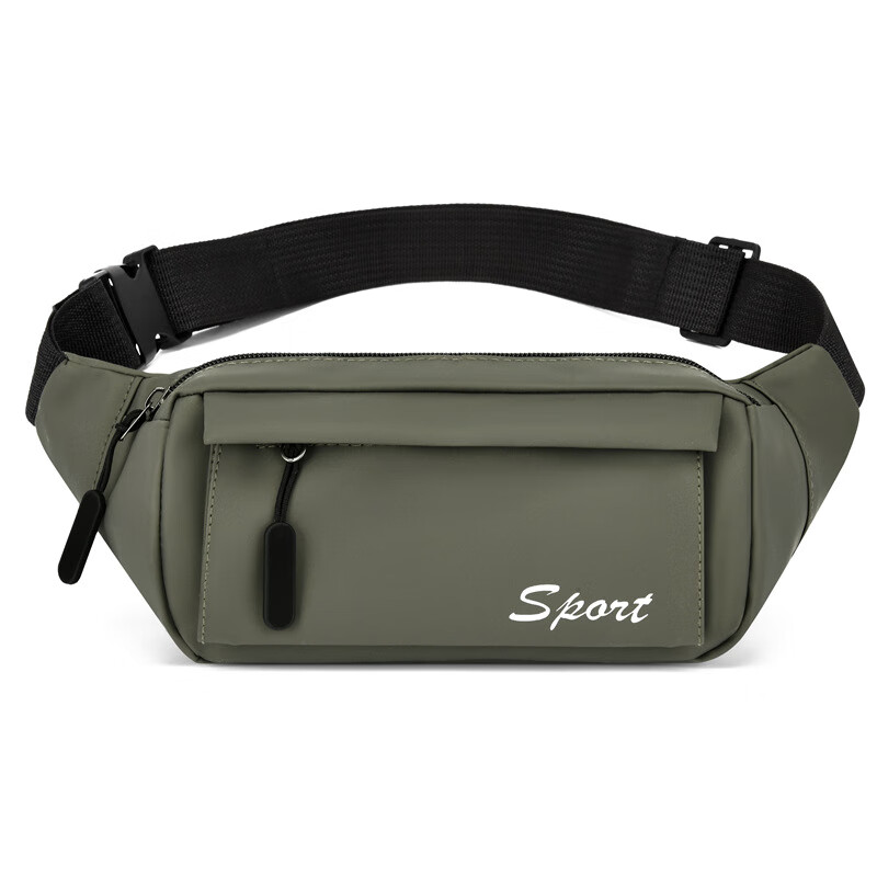 QUEEN TRIP New Men's Waist Bag Construction Site Stall Cashier Bag Outdoor Mountain Cycling Climbing Mobile Phone Bag Diagonal Chest Bag Military Green