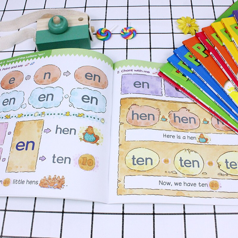 Malt Little Master Reading Pen Matching Book Phonics Kids Bangbang English Phonics Textbook English Learning Enlightenment 12 Volumes Foreign Language Graded Reading 3-8 Years Old Does Not Include Reading Pen Phonics Kids Bangbang English Phonics